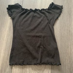 Ruffled Black Top